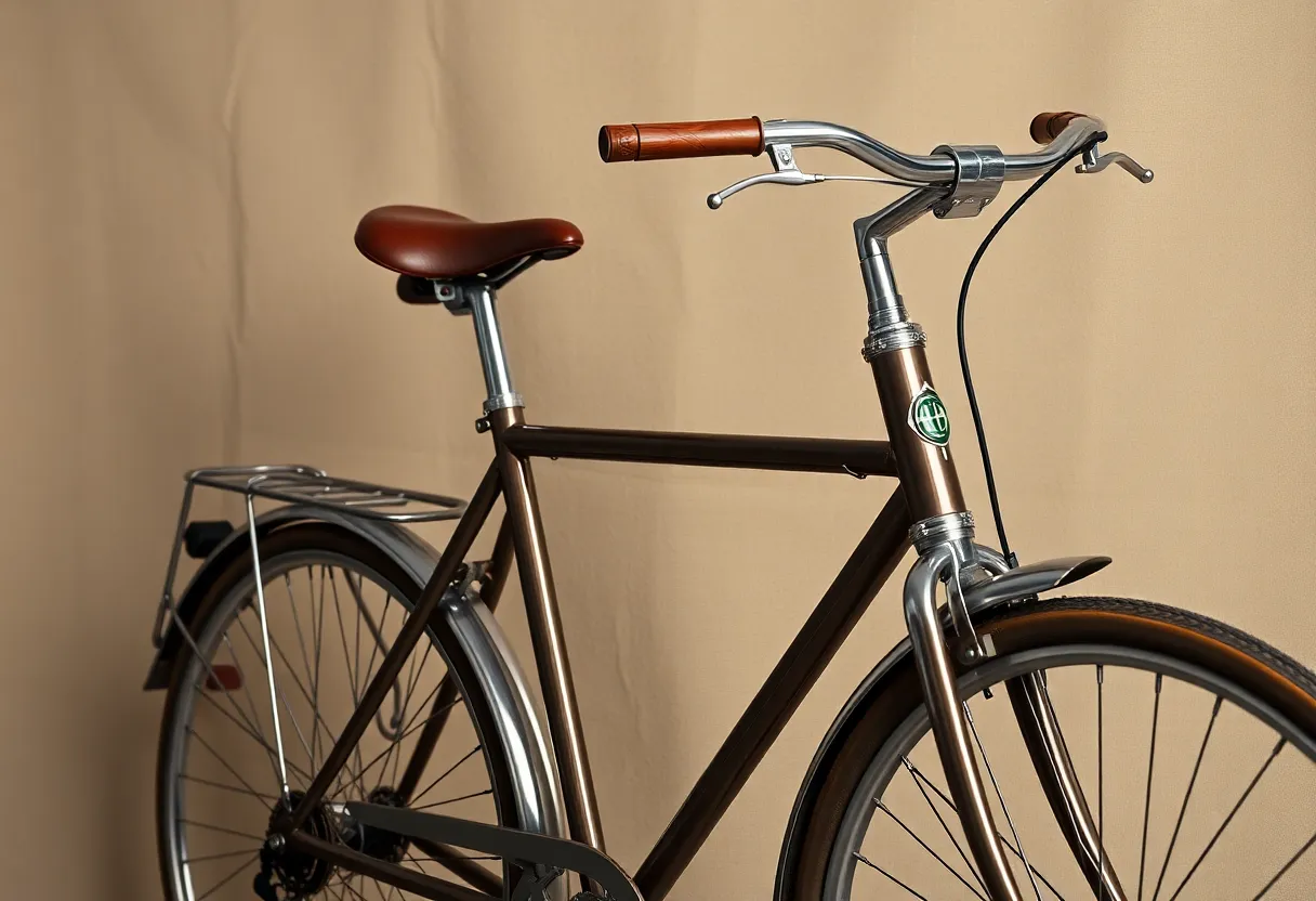 High-End Vintage Bicycle on Fabric Backdrop