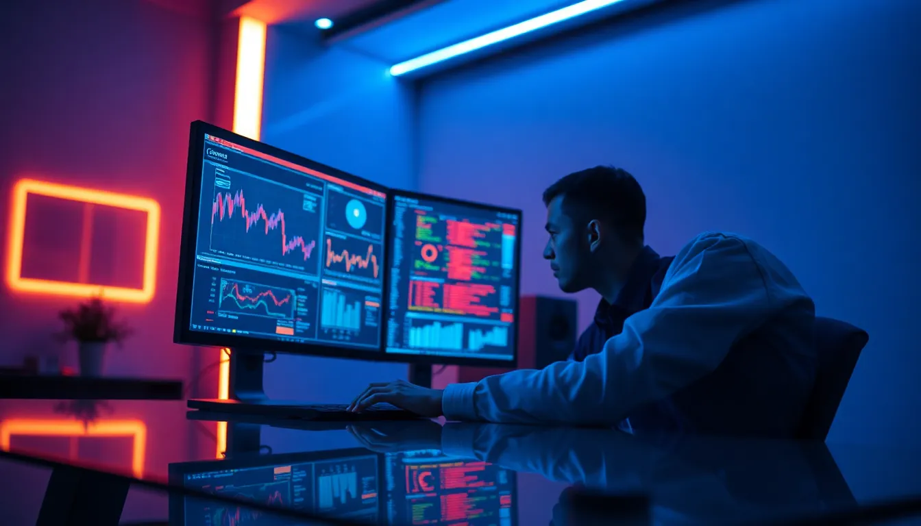 Futuristic Data Visualization in Tech Environment