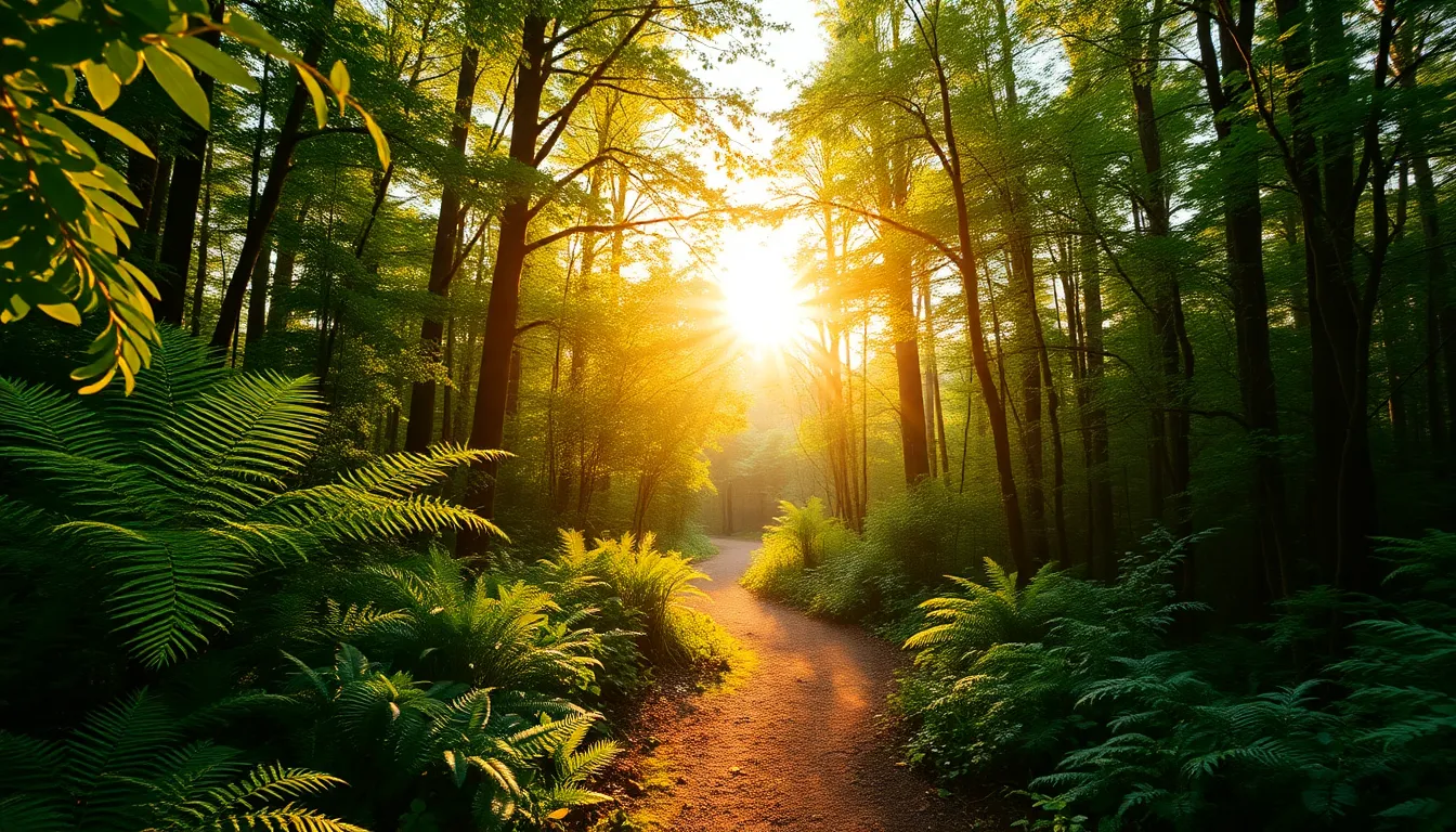 Lush Forest Ecosystem at Golden Hour