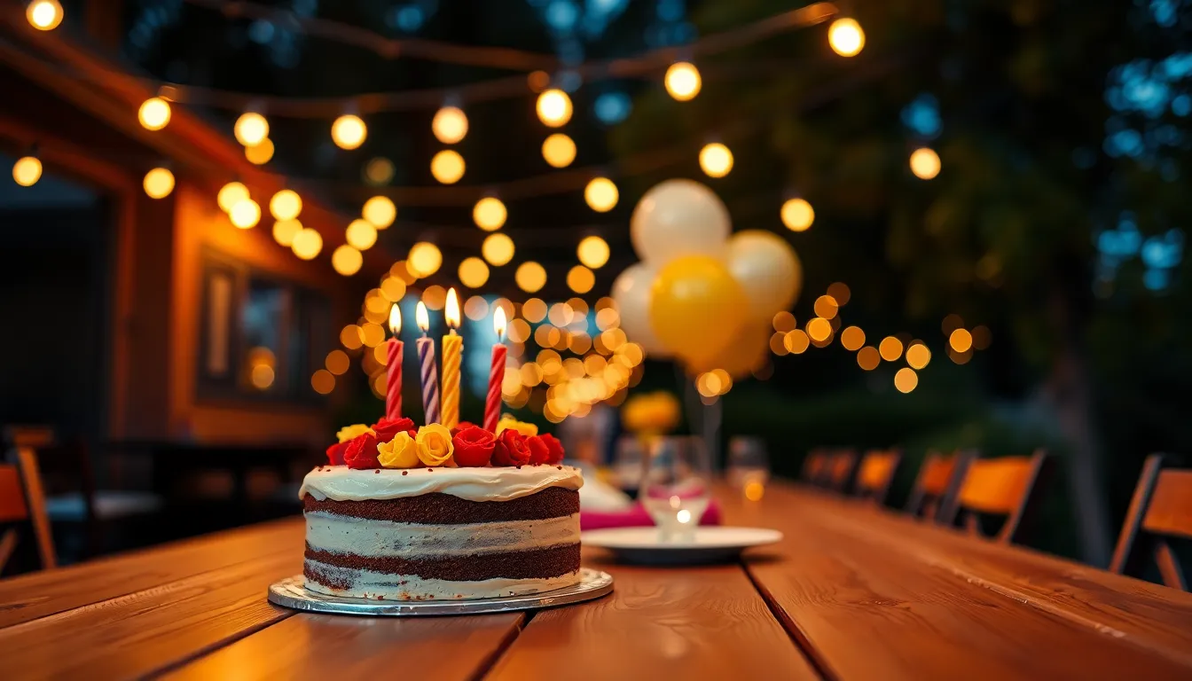Outdoor Birthday Cake Celebration