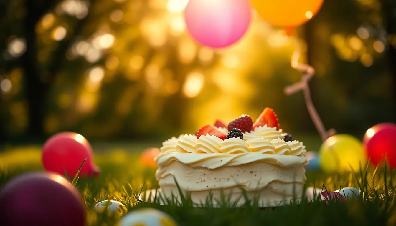 Outdoor Birthday Cake Celebration