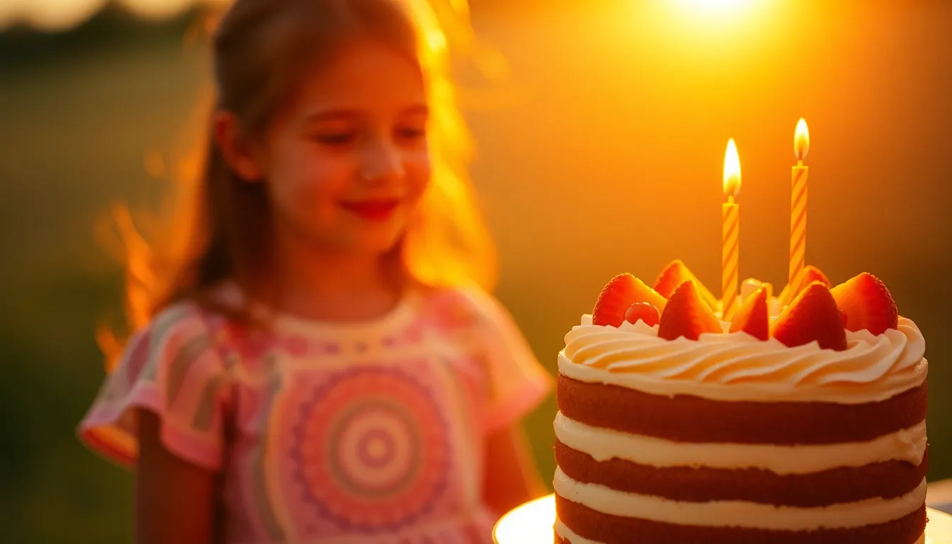 Festive Birthday Cake with Candles
