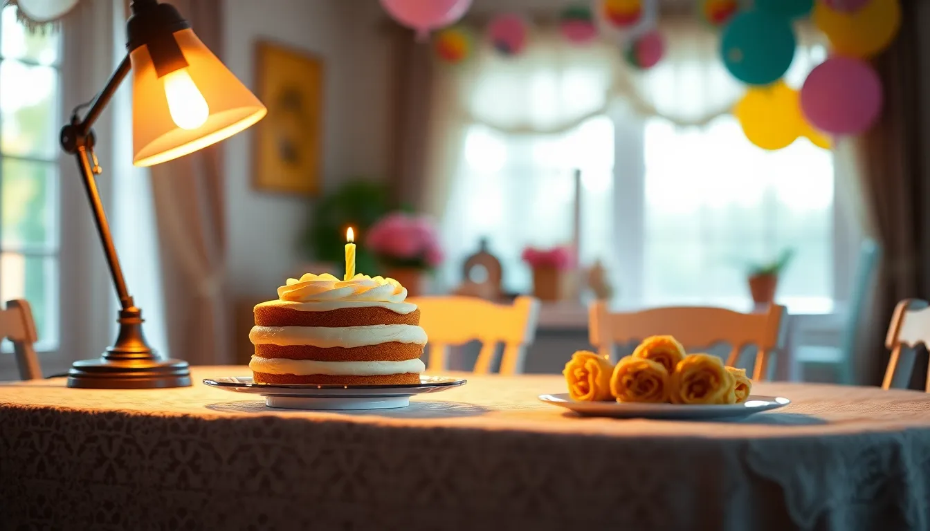 Cozy Birthday Celebration with Cake