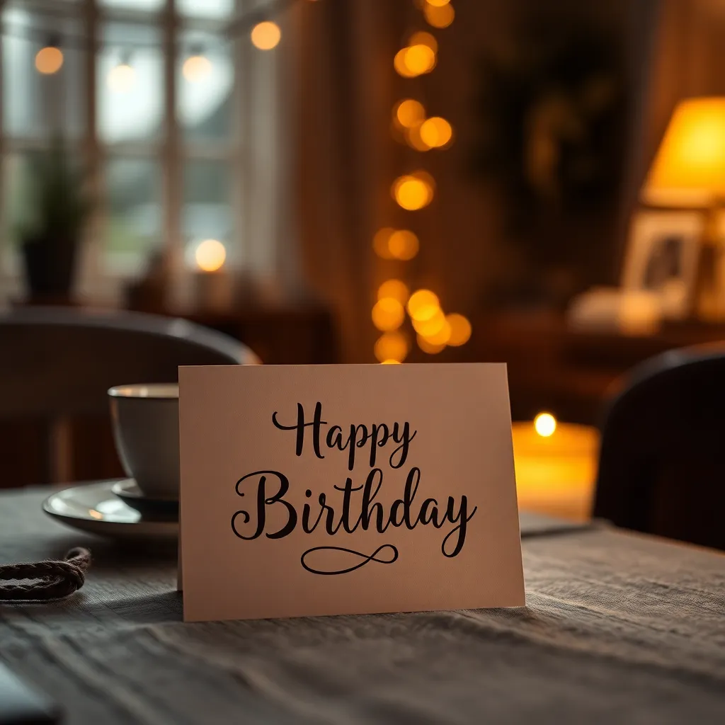 Cozy Birthday Greeting Card Scene
