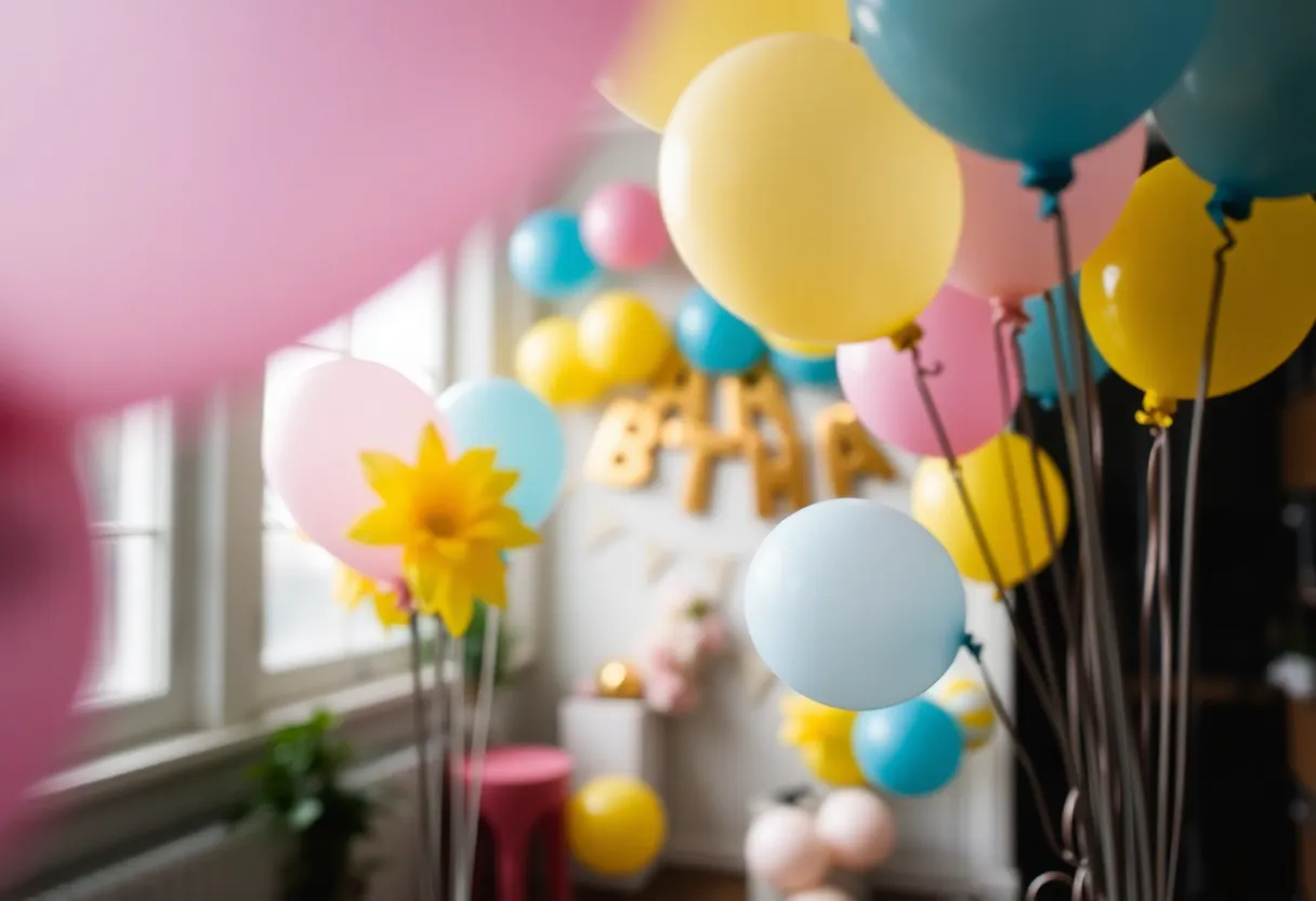 Colorful Balloon Bouquets for Birthday Celebration