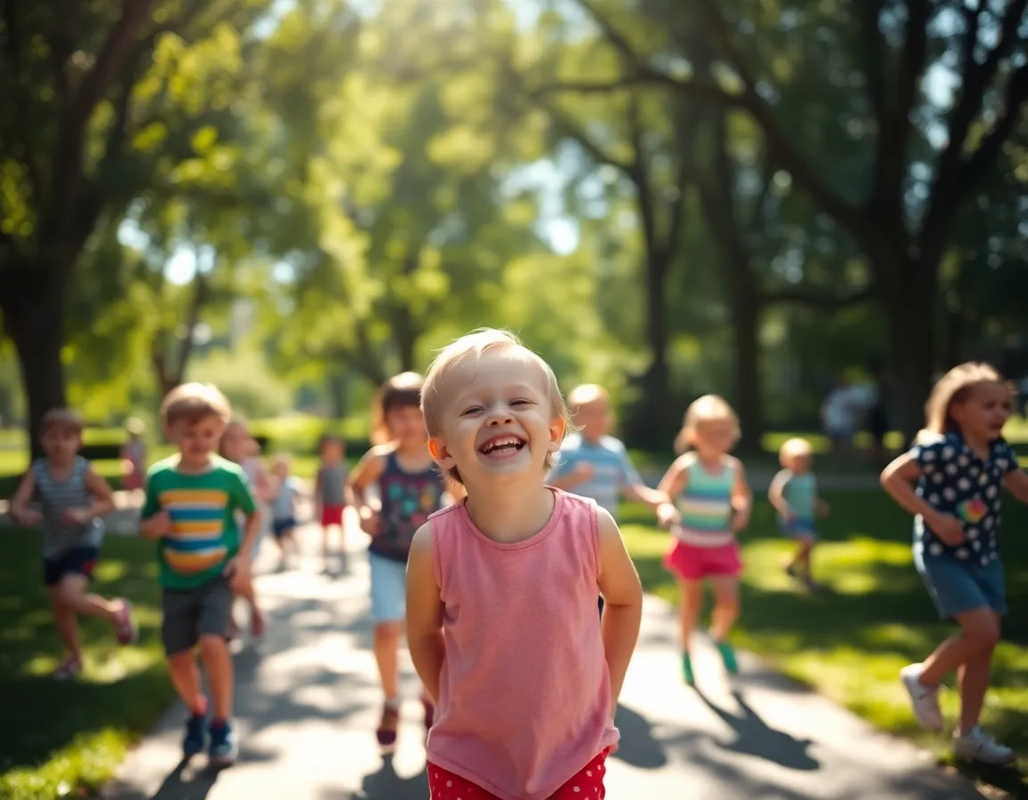 Children Enjoying Birthday Party Games in Park
