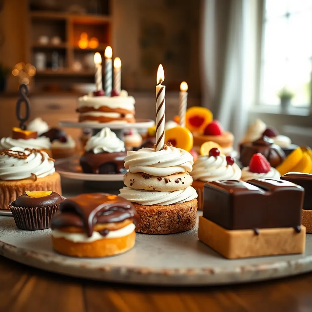 Elegant Birthday Dessert Table Close-Up