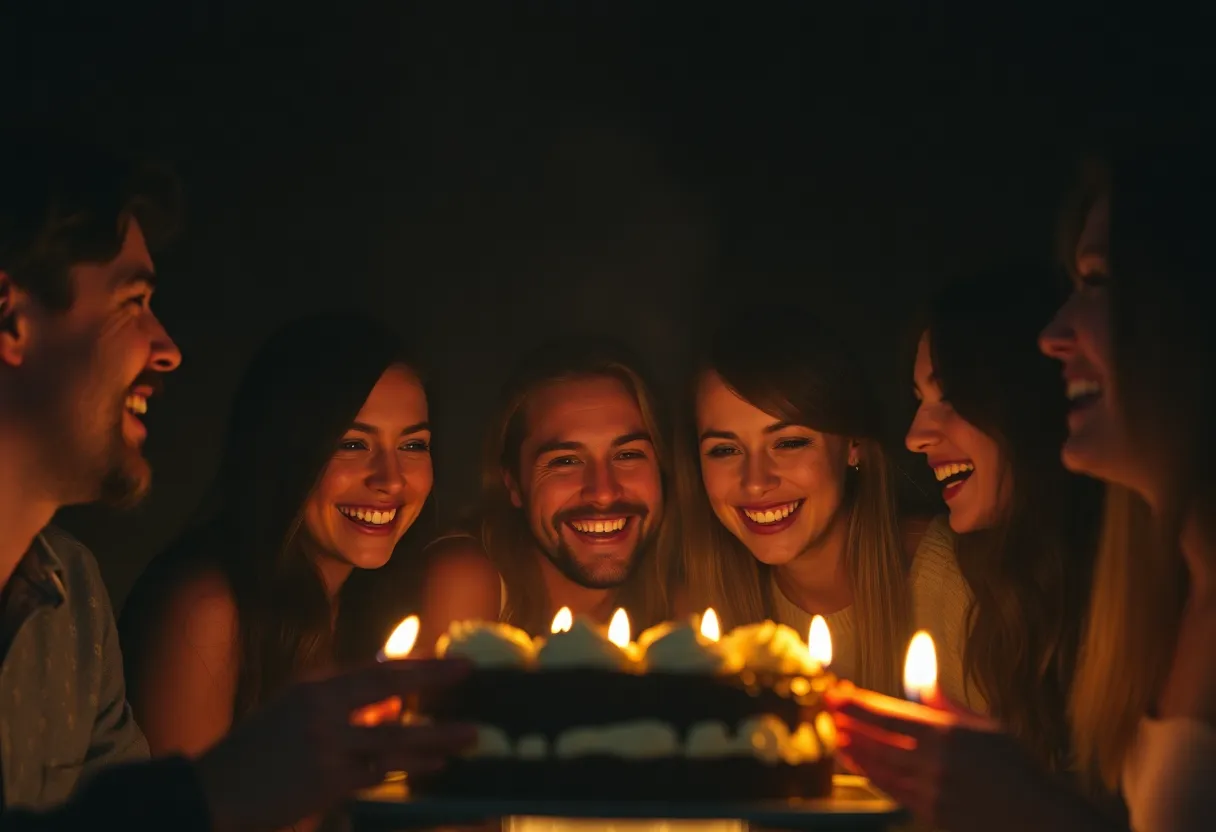 Bonfire Birthday Celebration with Friends