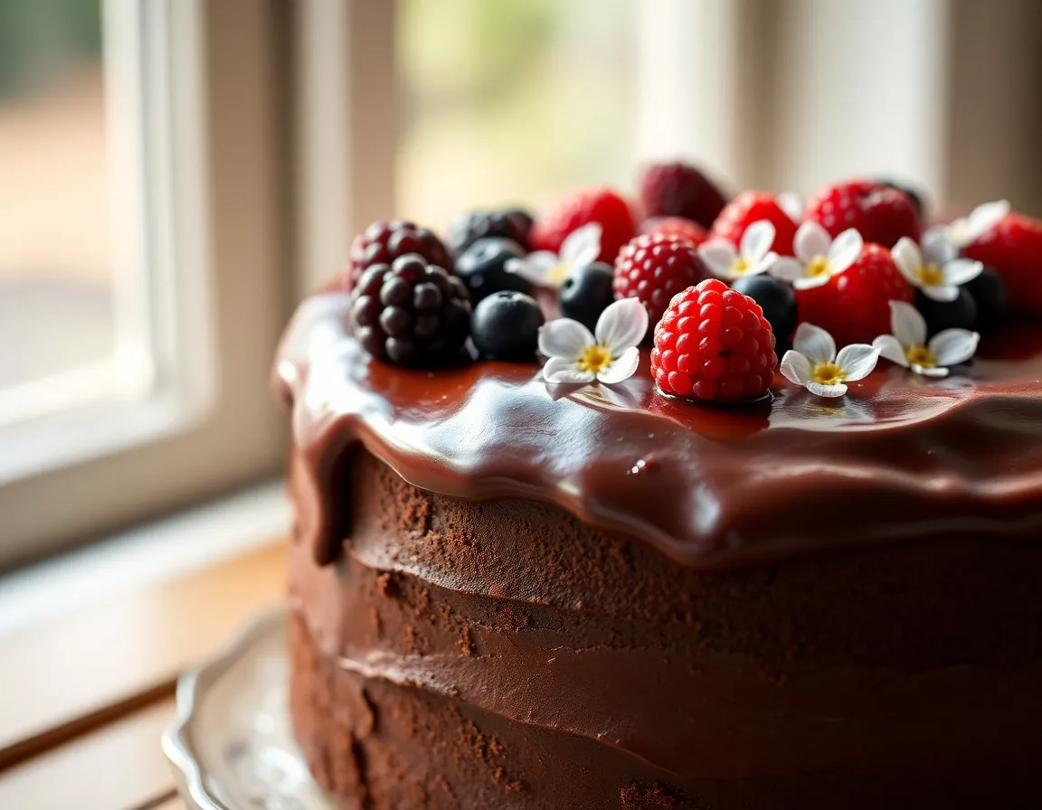 Gourmet Birthday Cake with Chocolate Ganache