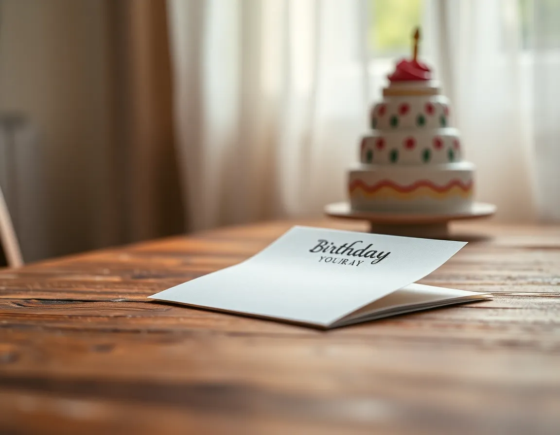 Birthday Card on a Wooden Table