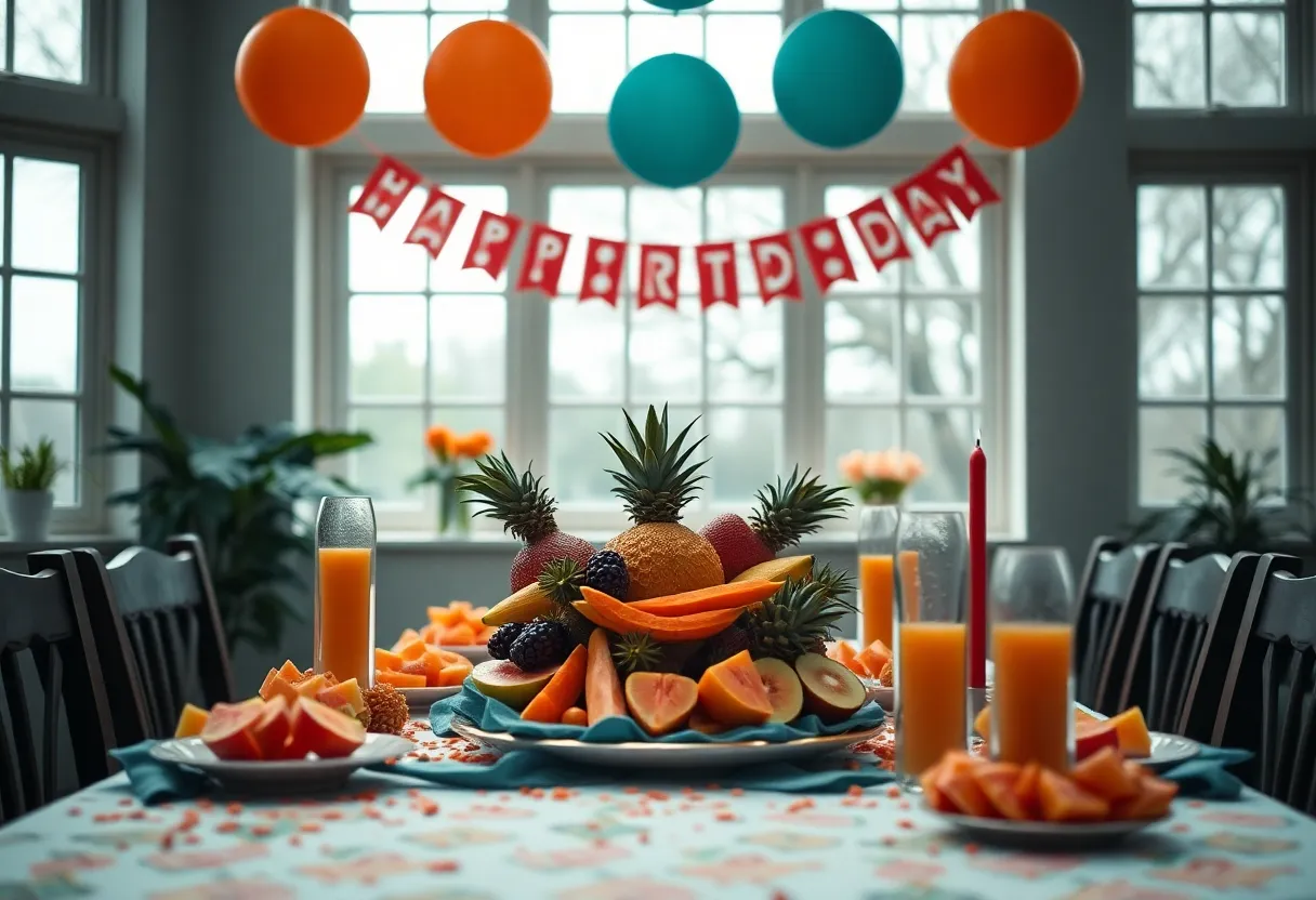 Colorful Fruit Platter at Birthday Celebration