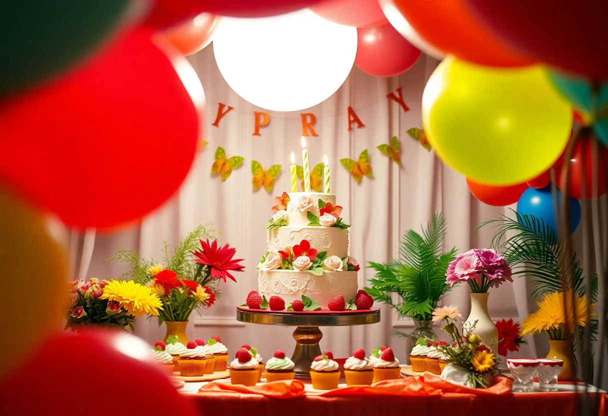 Elegant Birthday Dessert Table Display