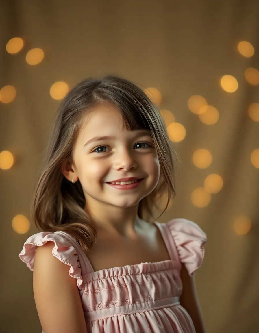 Smiling Birthday Girl in Soft Studio Light