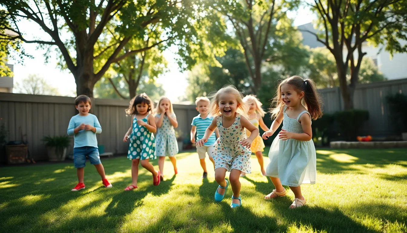 Children Playing Games at Birthday Party