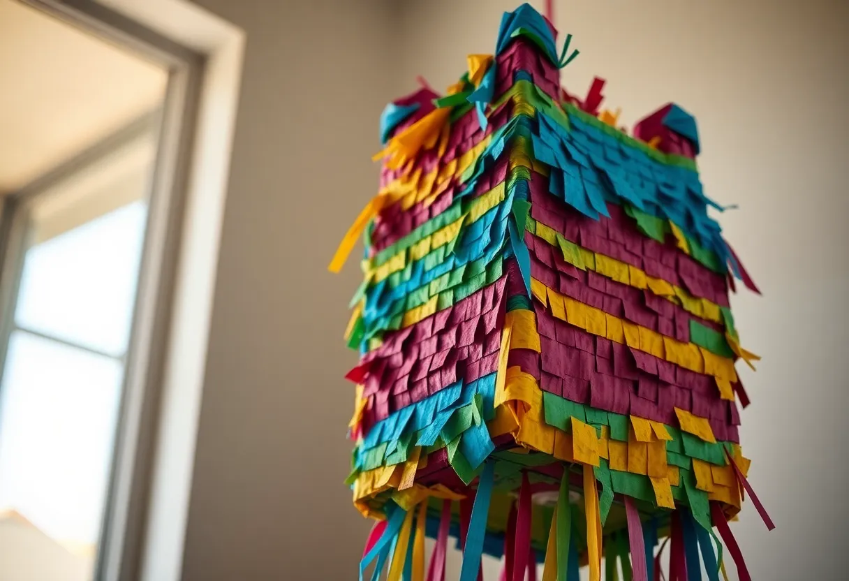 Colorful Birthday Piñata Ready to Be Hit