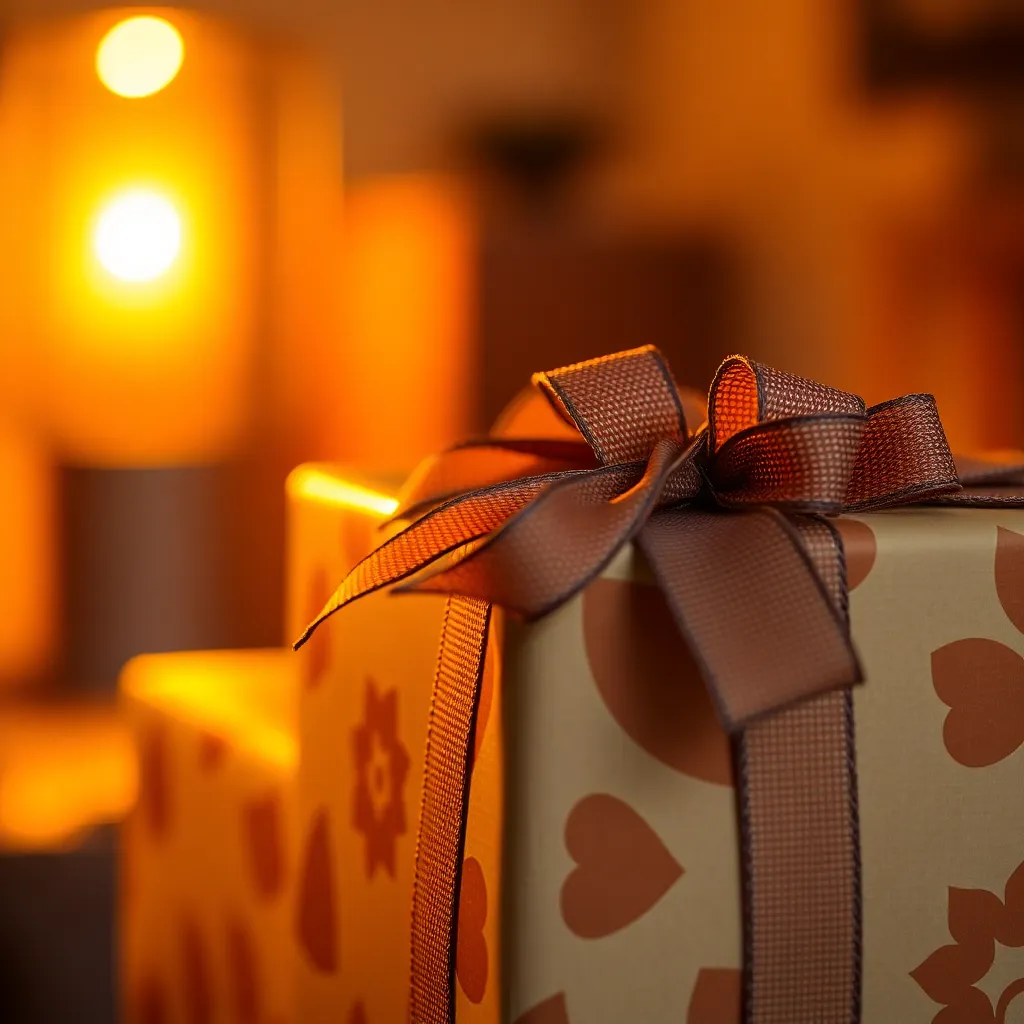 Close-Up of Wrapped Birthday Gift
