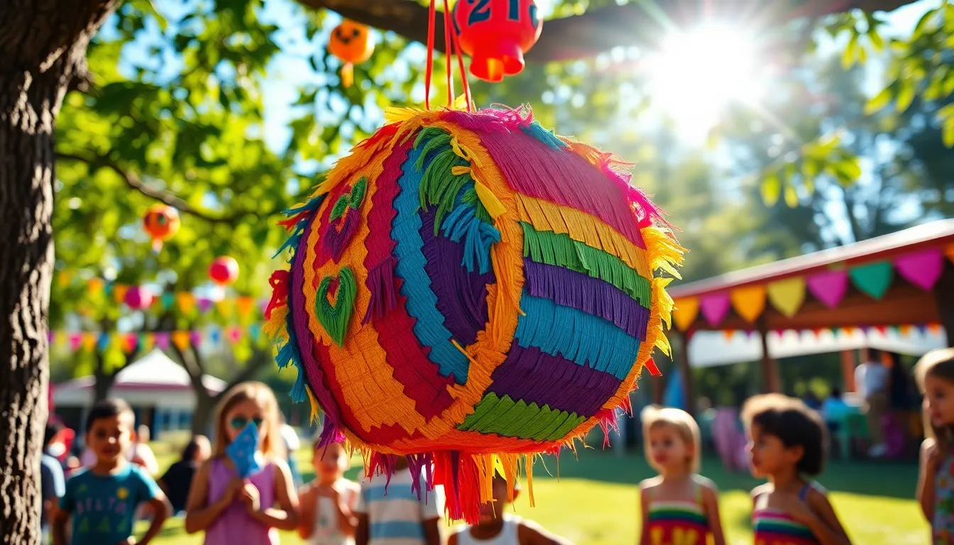 Colorful Piñata Under Sunny Skies