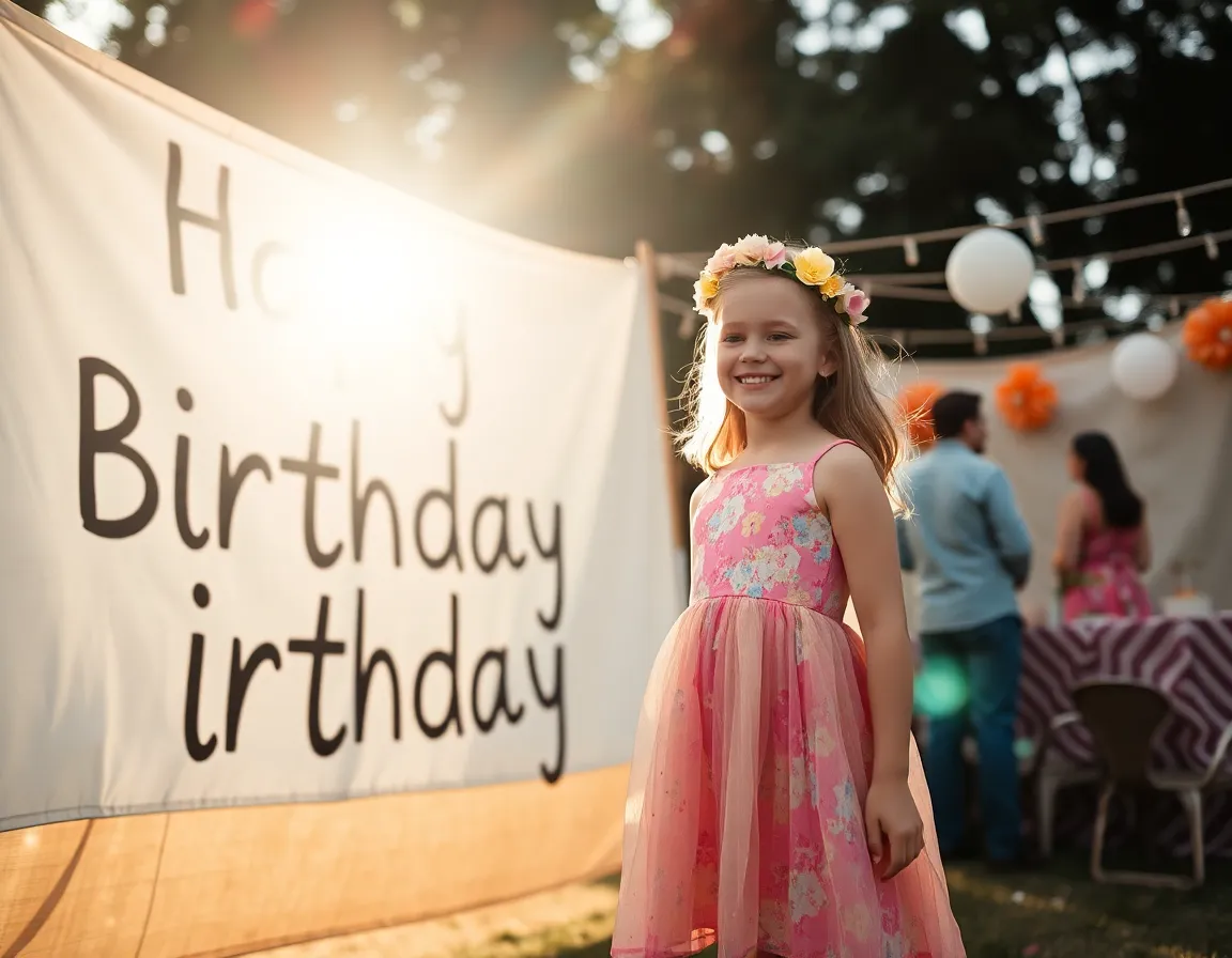 Birthday Girl with Outdoor Banner