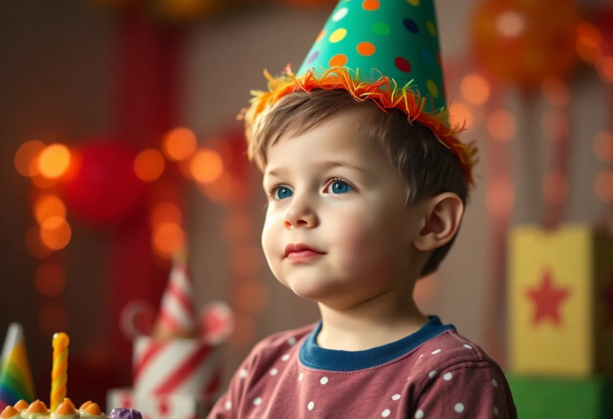 Birthday Child in Party Hat