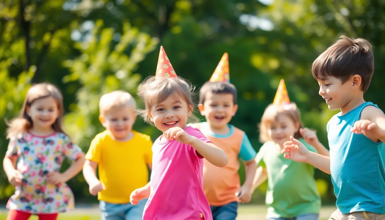 Children Playing Games at Birthday Party