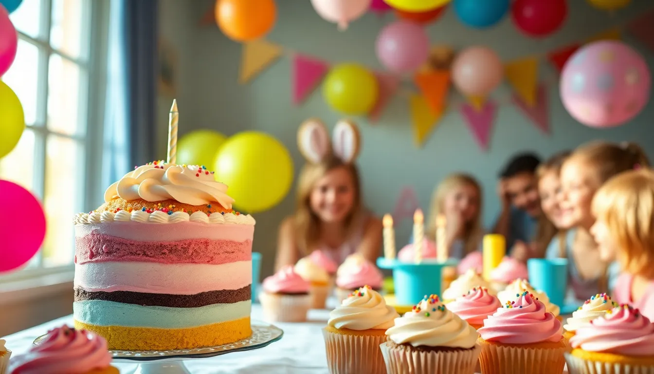 Joyful Birthday Party with Colorful Cupcakes