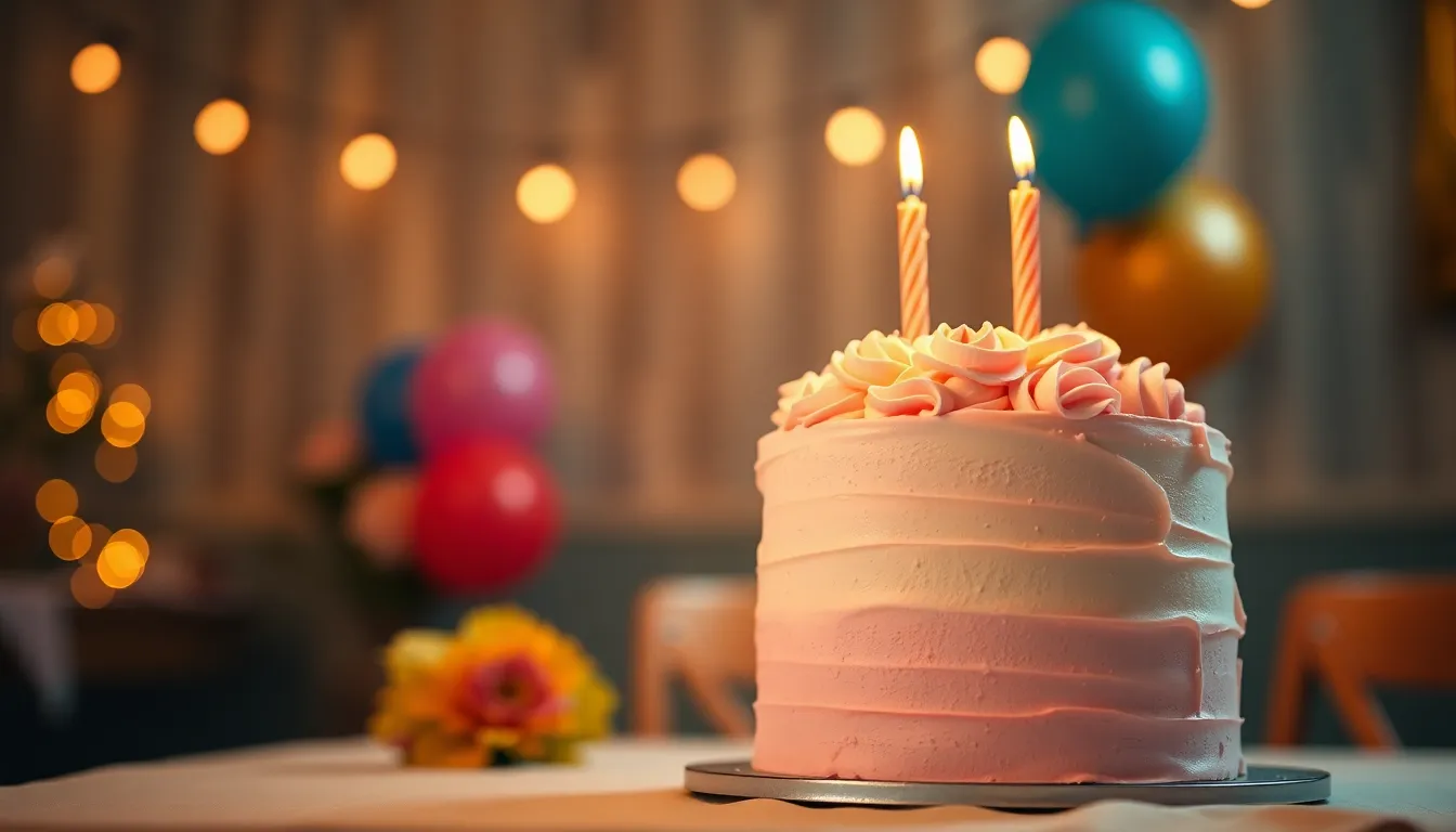 Deliciously Decorated Birthday Cake Table Setting