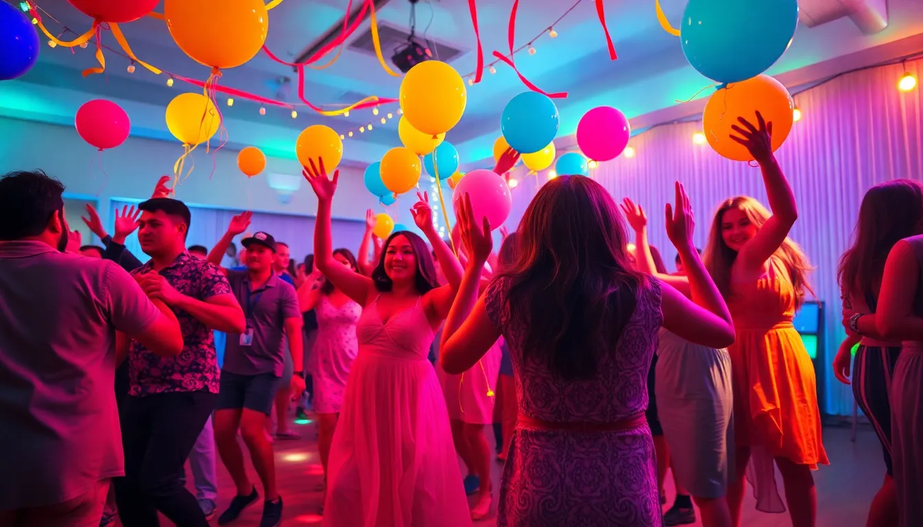 Lively Birthday Dance Party in Hall
