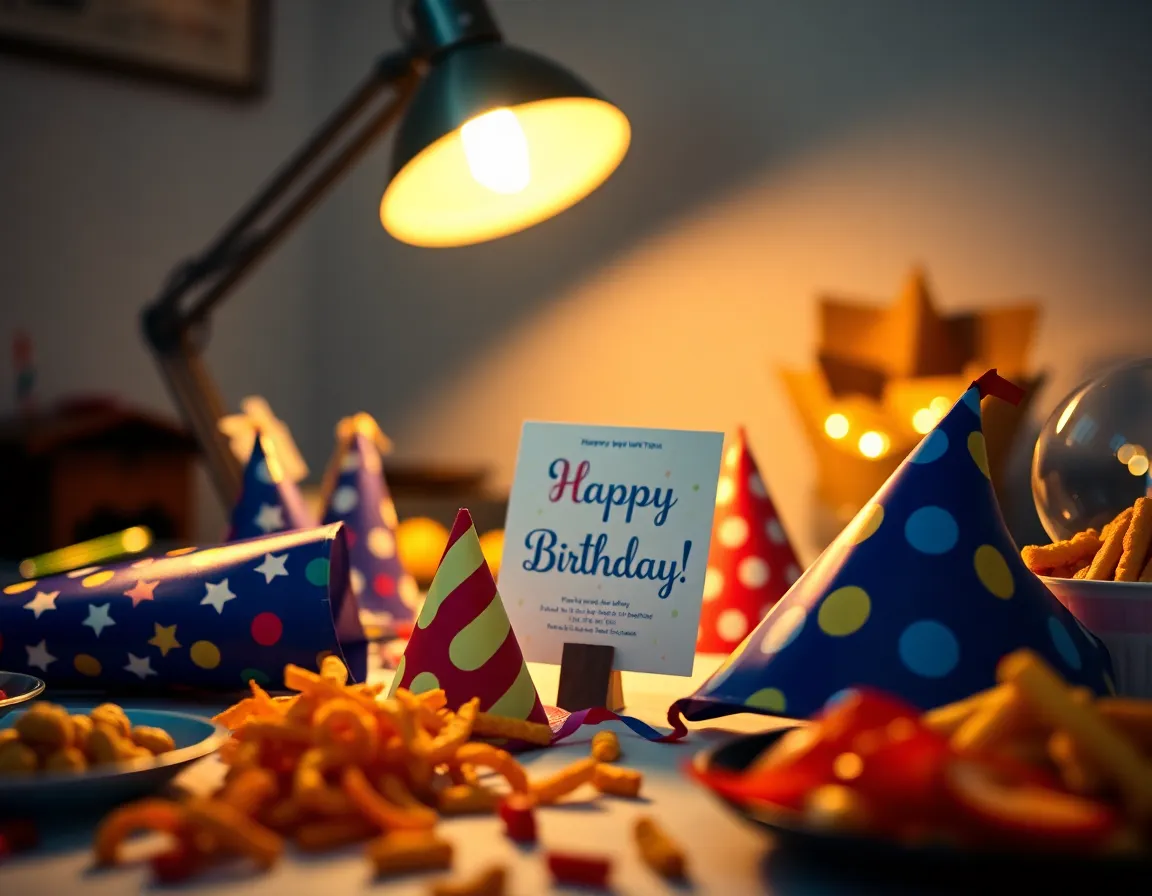 Festive Table Setting with Birthday Decorations