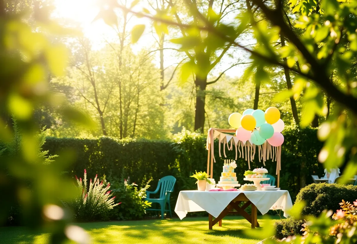 Enchanting Birthday Party Setup in Garden