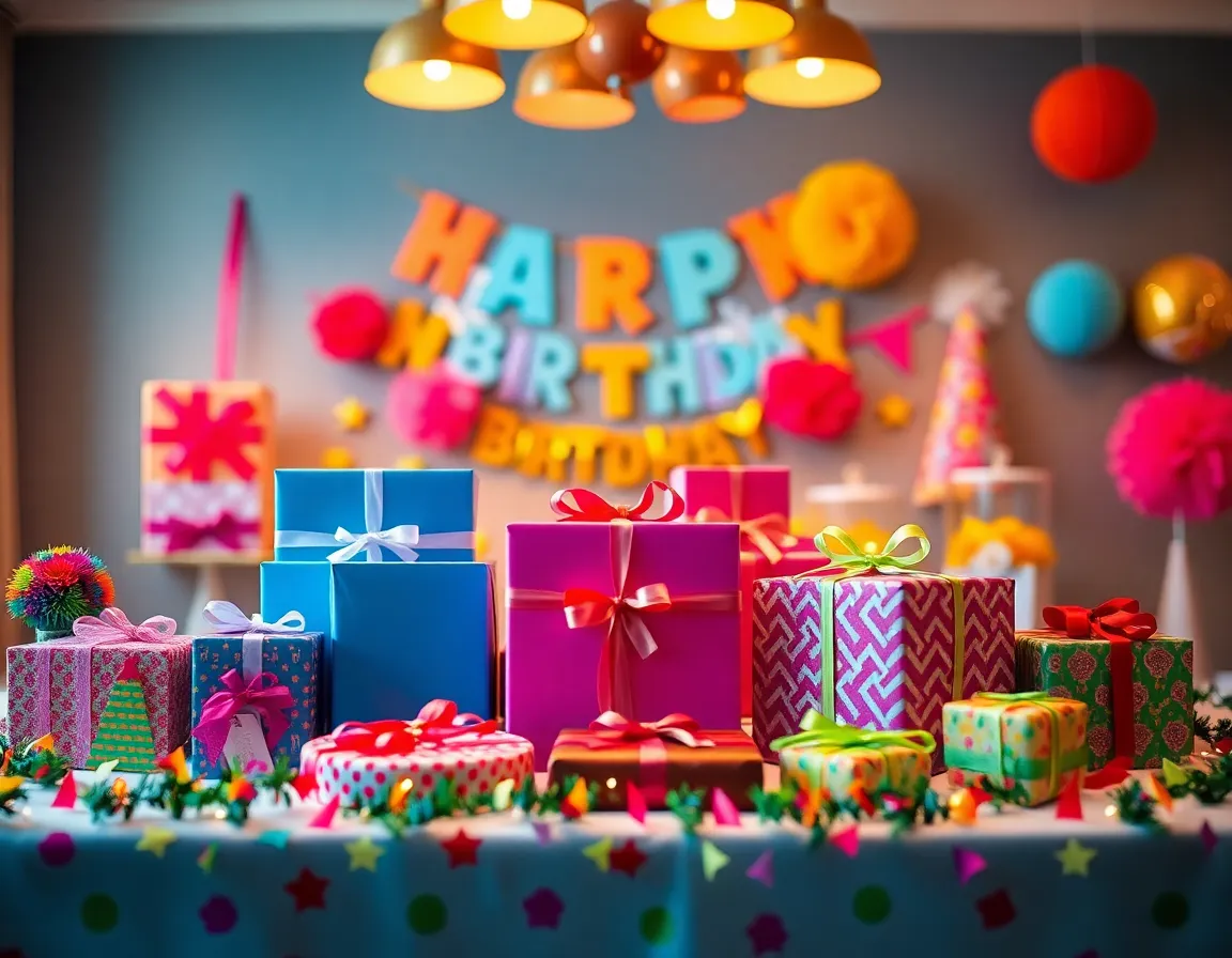 Beautifully Arranged Birthday Gift Table