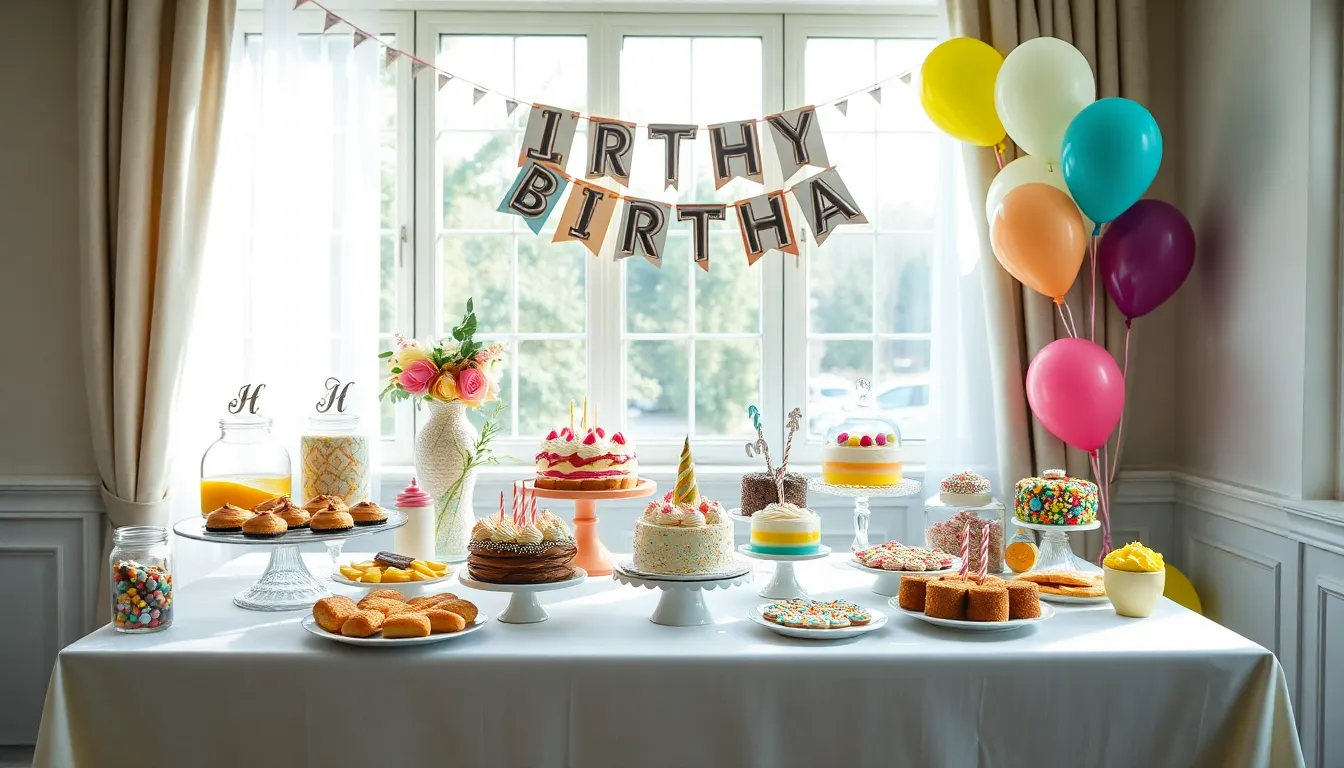 Colorful Birthday Dessert Table