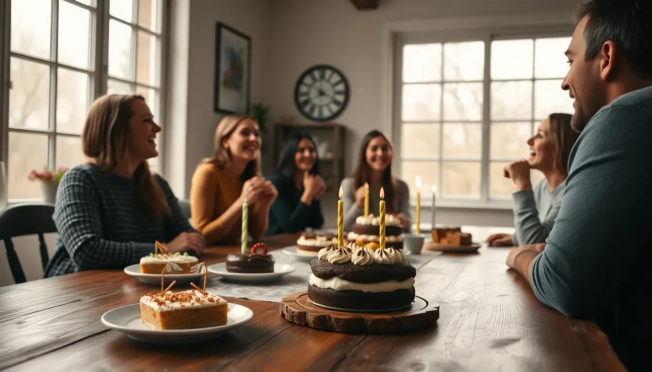 Friends Celebrating a Birthday Indoors