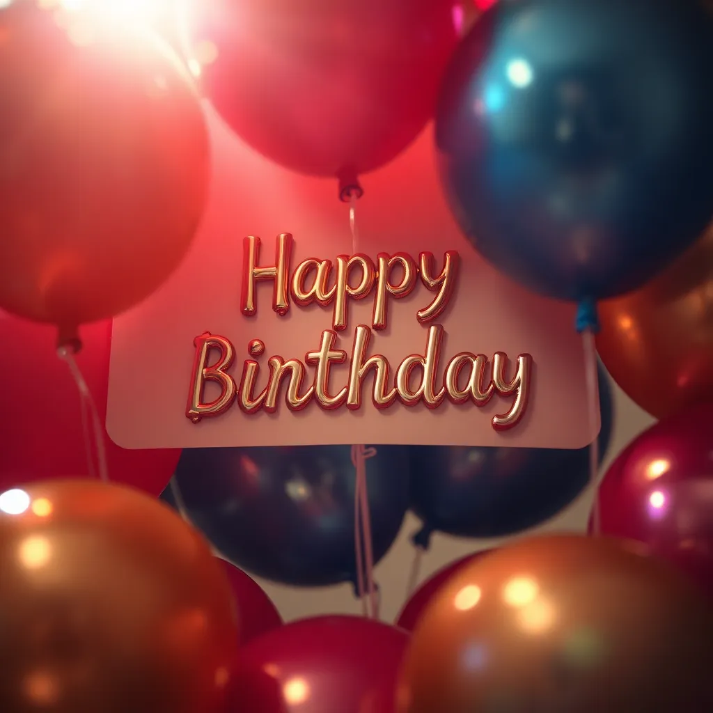 Vibrant Birthday Balloons and Sign