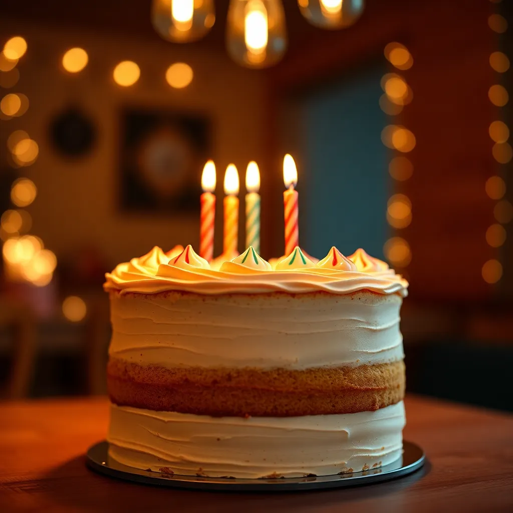 Vibrant Birthday Cake Adorned with Flowers
