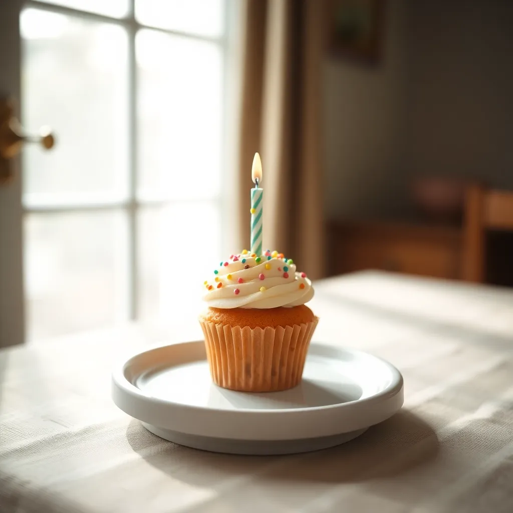Little Girl Blowing Out Birthday Candle