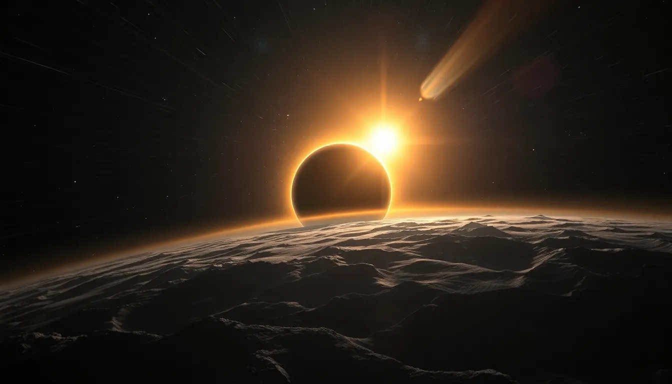 Black Hole Overlooking a Planetary Landscape