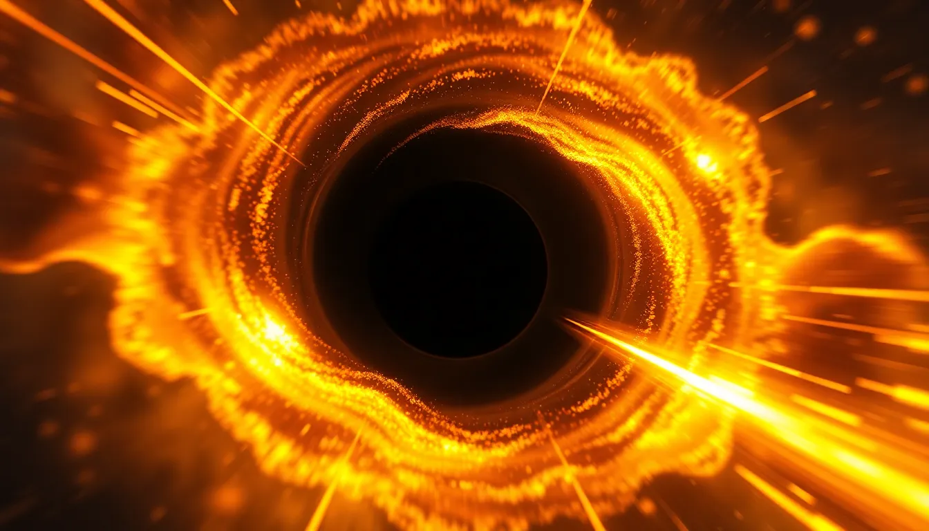 Close-Up of Black Hole with Cosmic Phenomena