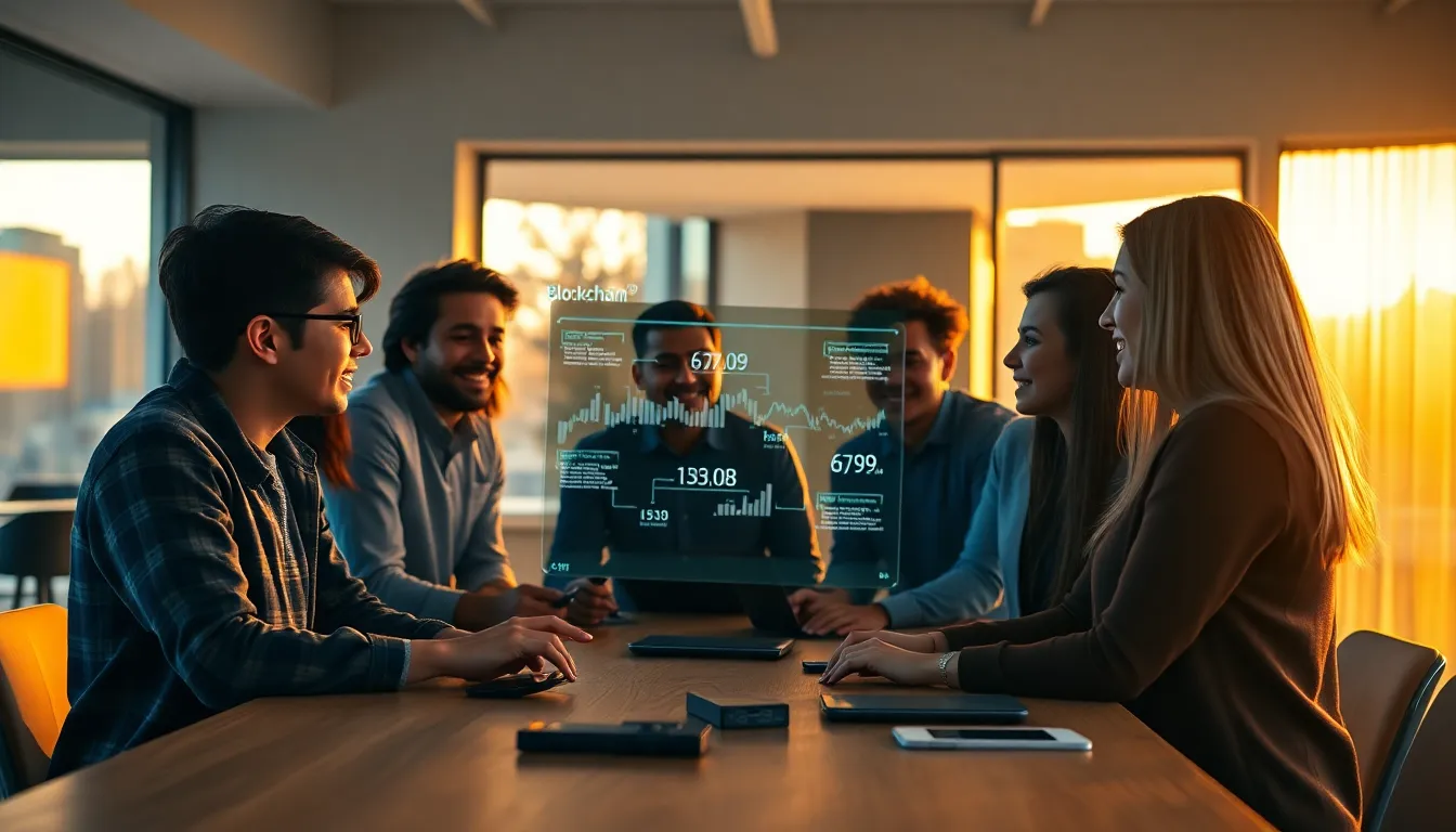 Dynamic Blockchain Discussion in Urban Nightscape