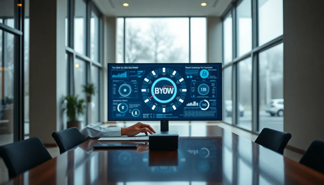 In a modern office bathed in diffused daylight, a business professional studies intricate blockchain data displayed on a sleek digital screen. The shallow depth of field highlights the subject while blurring the rich textures of the polished wooden desk and glass surfaces. The muted earth tones create a thoughtful and serene atmosphere, emphasizing the complexity of technology at hand.