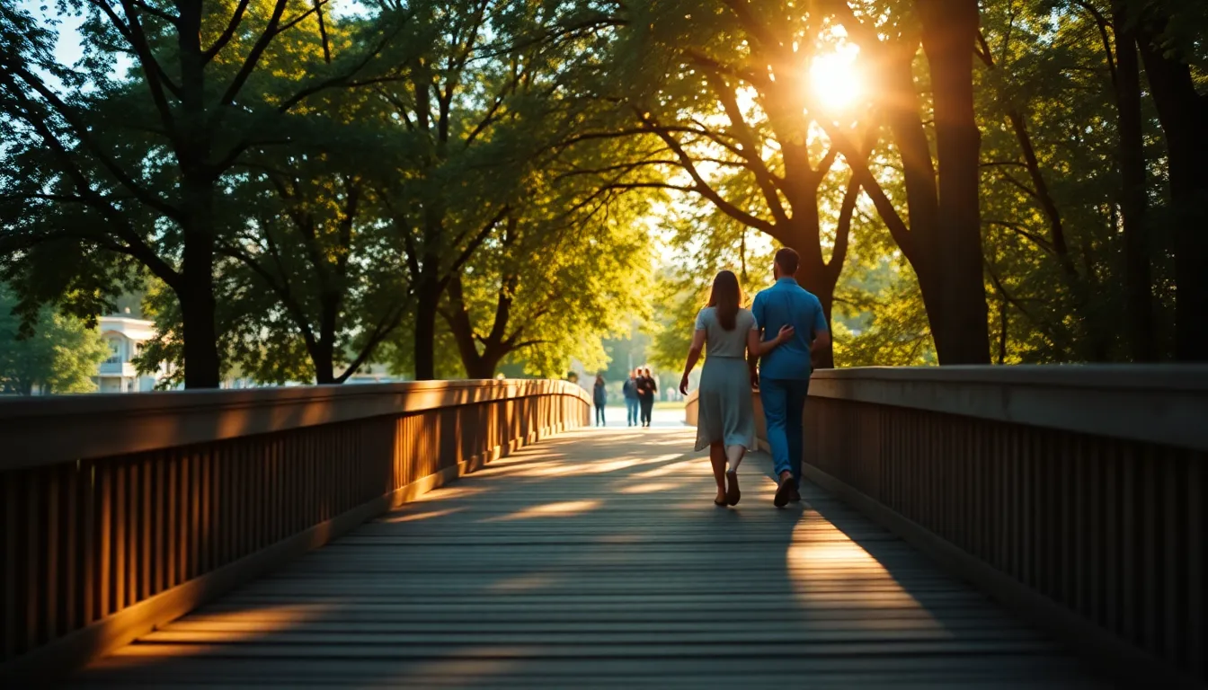 Lovers on a Dappled Bridge