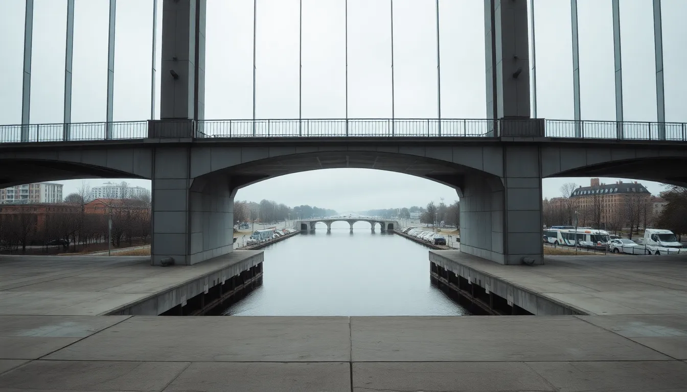 Elegant Arch Bridge in Soft Light