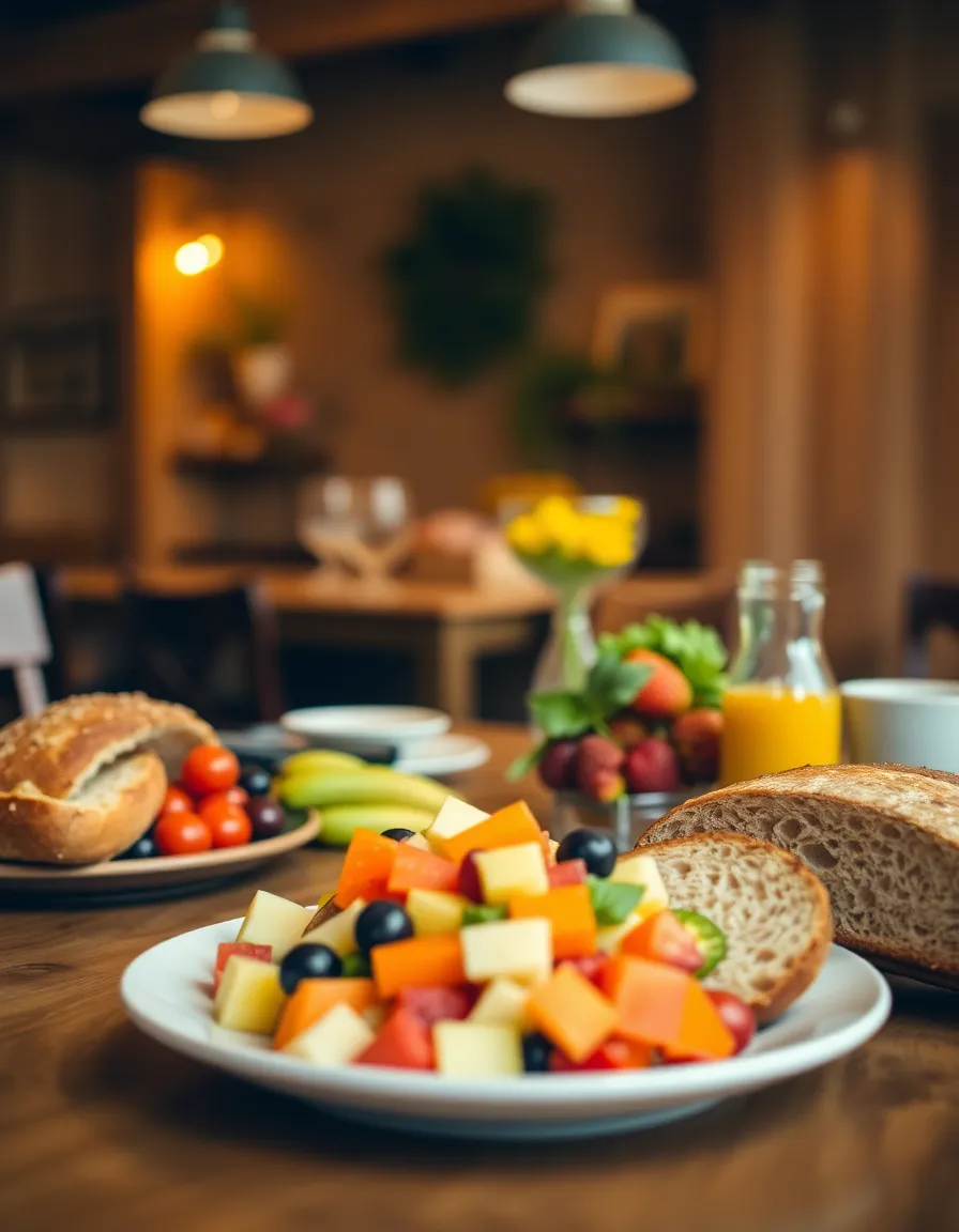 Rustic Brunch with Fruit Salad