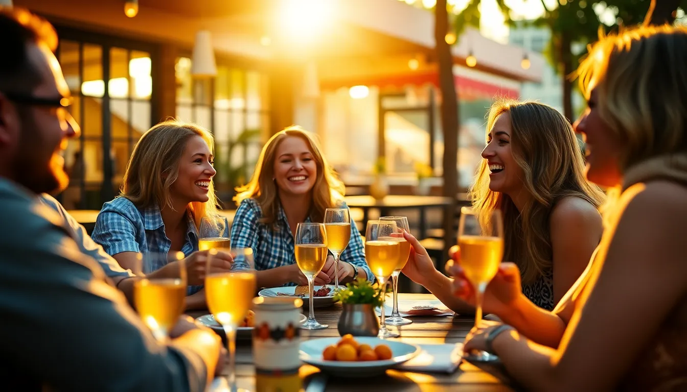 Friends Enjoying Brunch with Mimosas