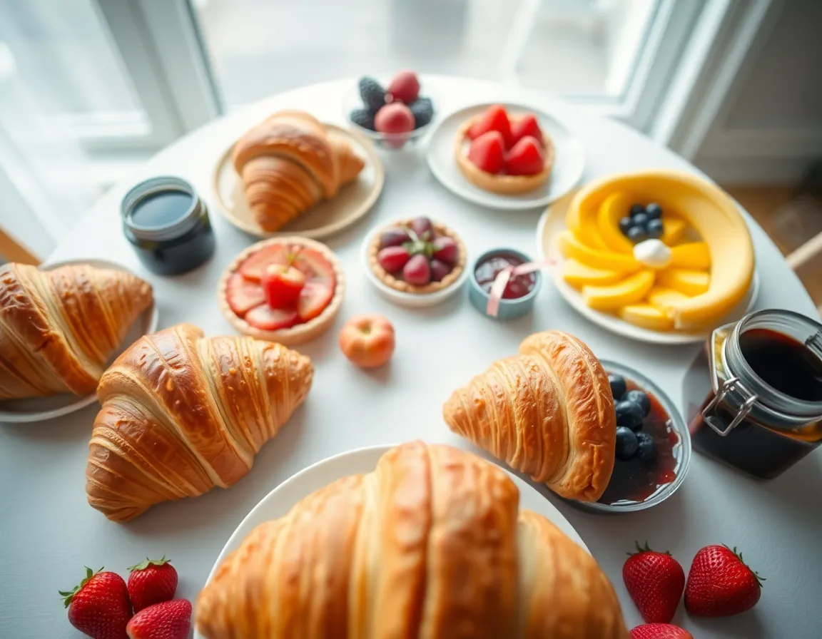 Colorful Brunch Pastries Overhead