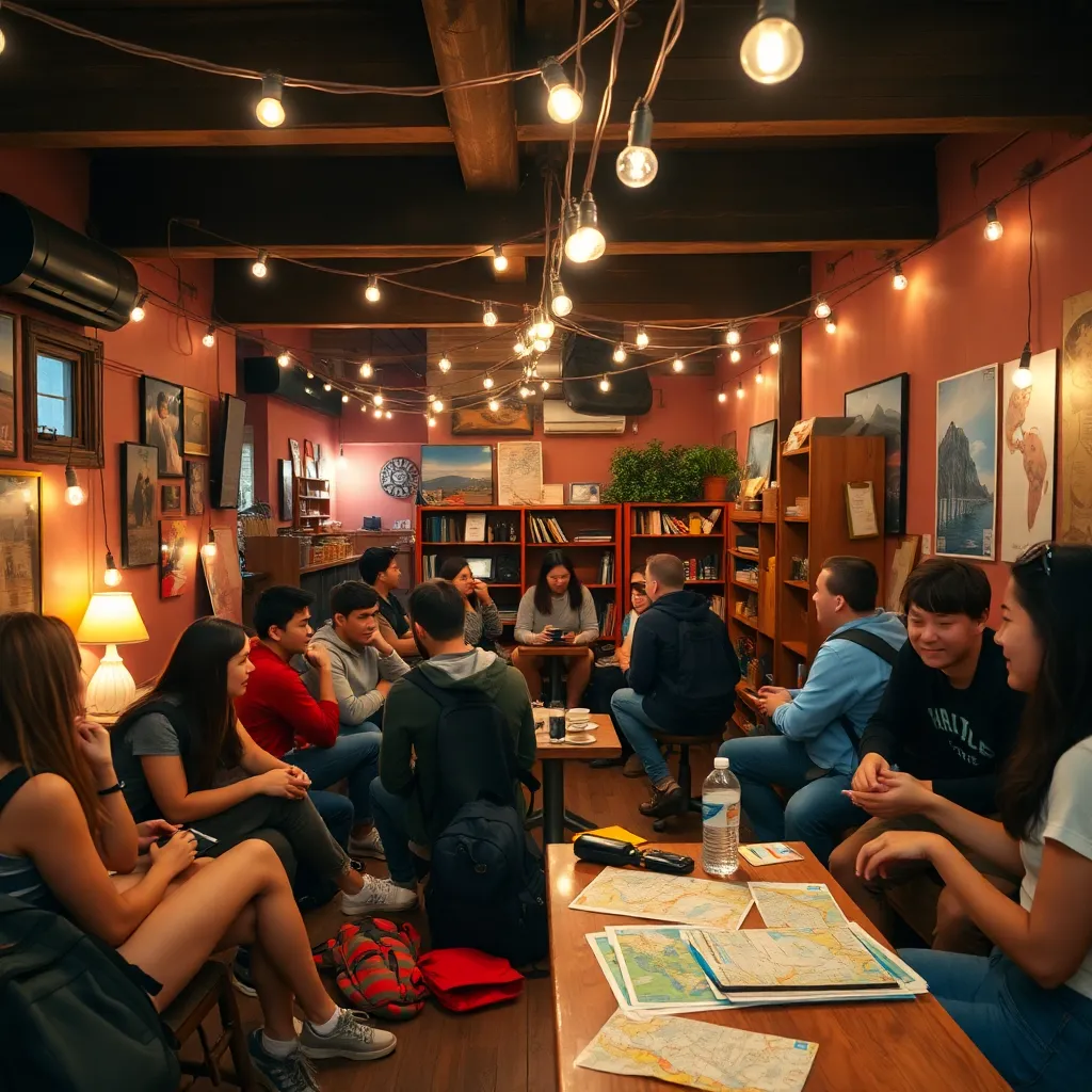 Cozy Hostel Common Room with Backpackers