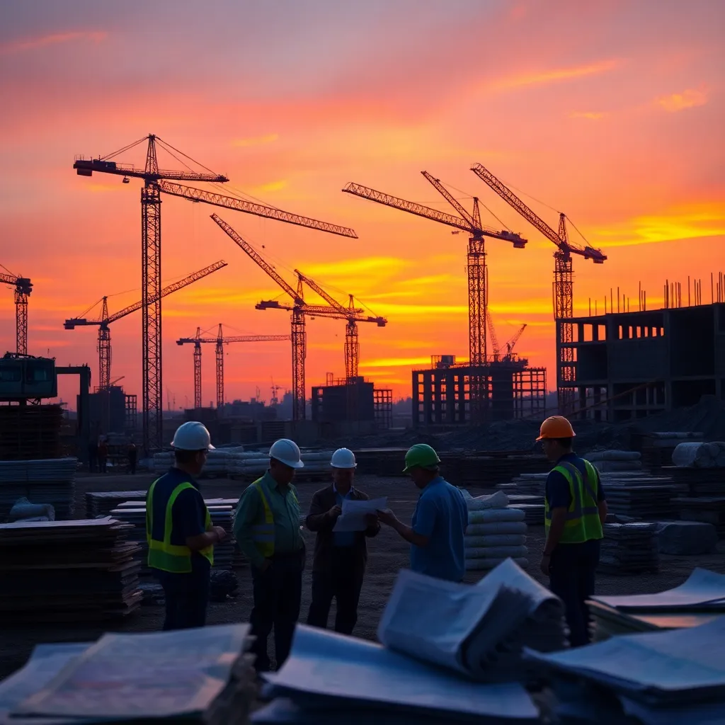 Construction Site at Sunset