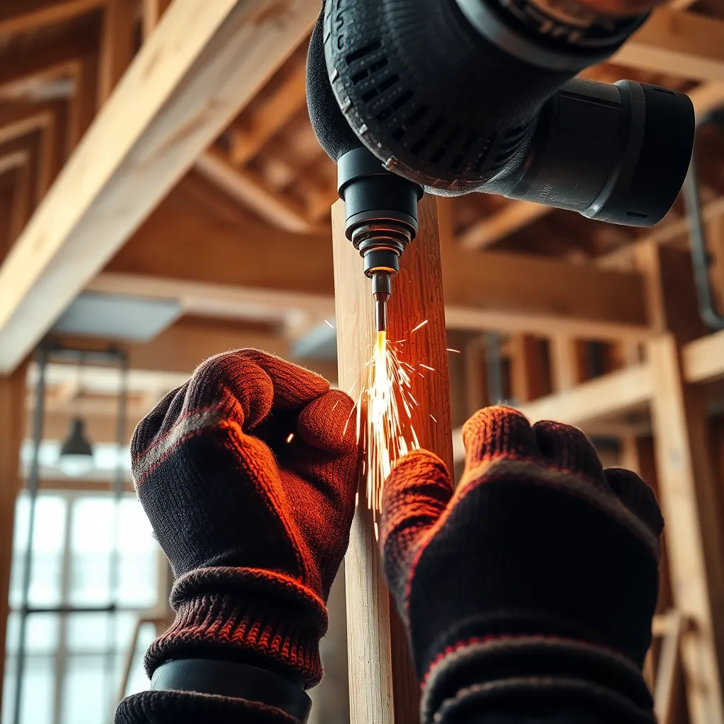 Close-Up of Worker Using Power Tool