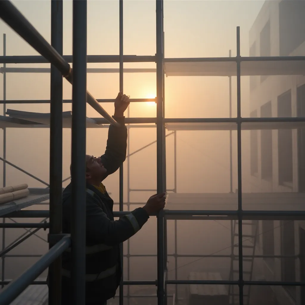 Morning at Construction Site