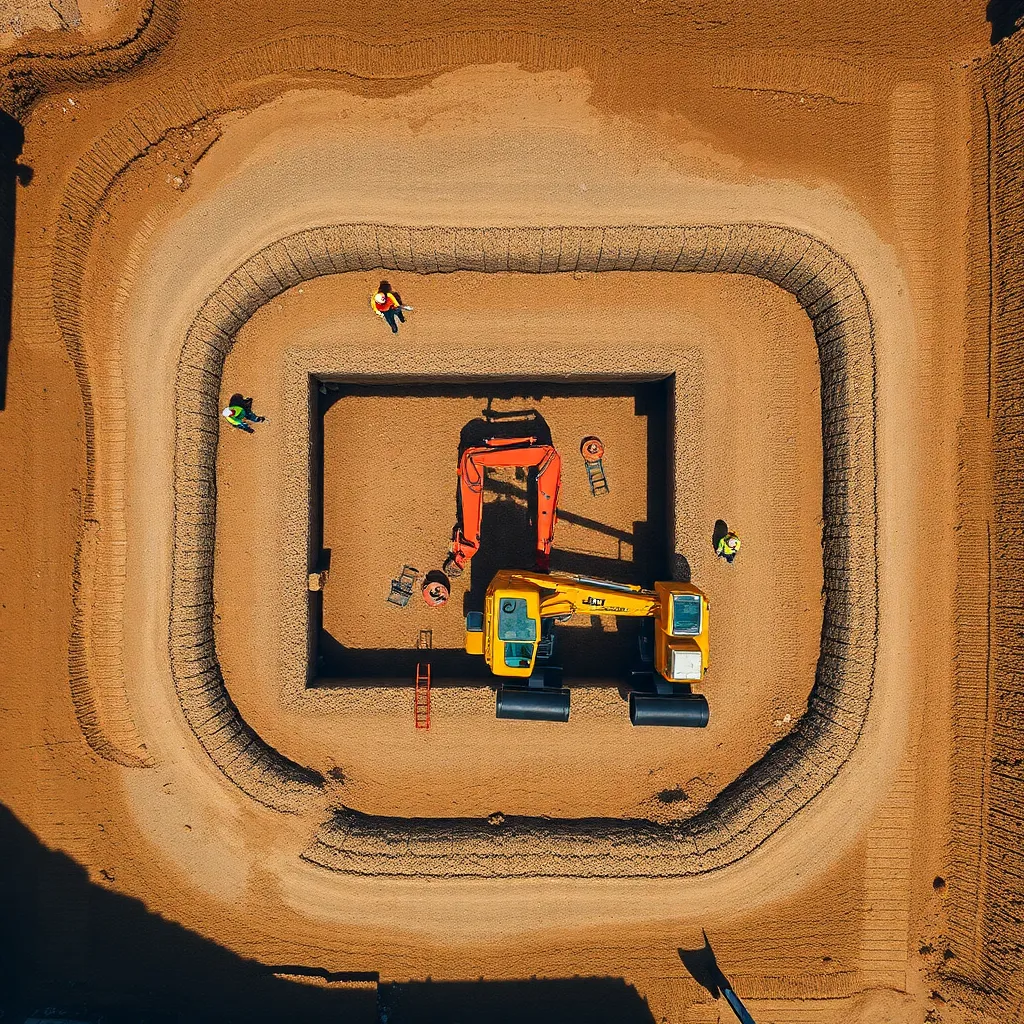 Aerial View of Construction Site