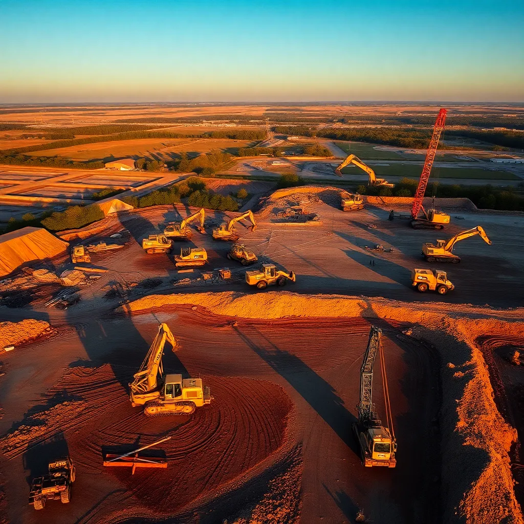 Aerial View of Building Site
